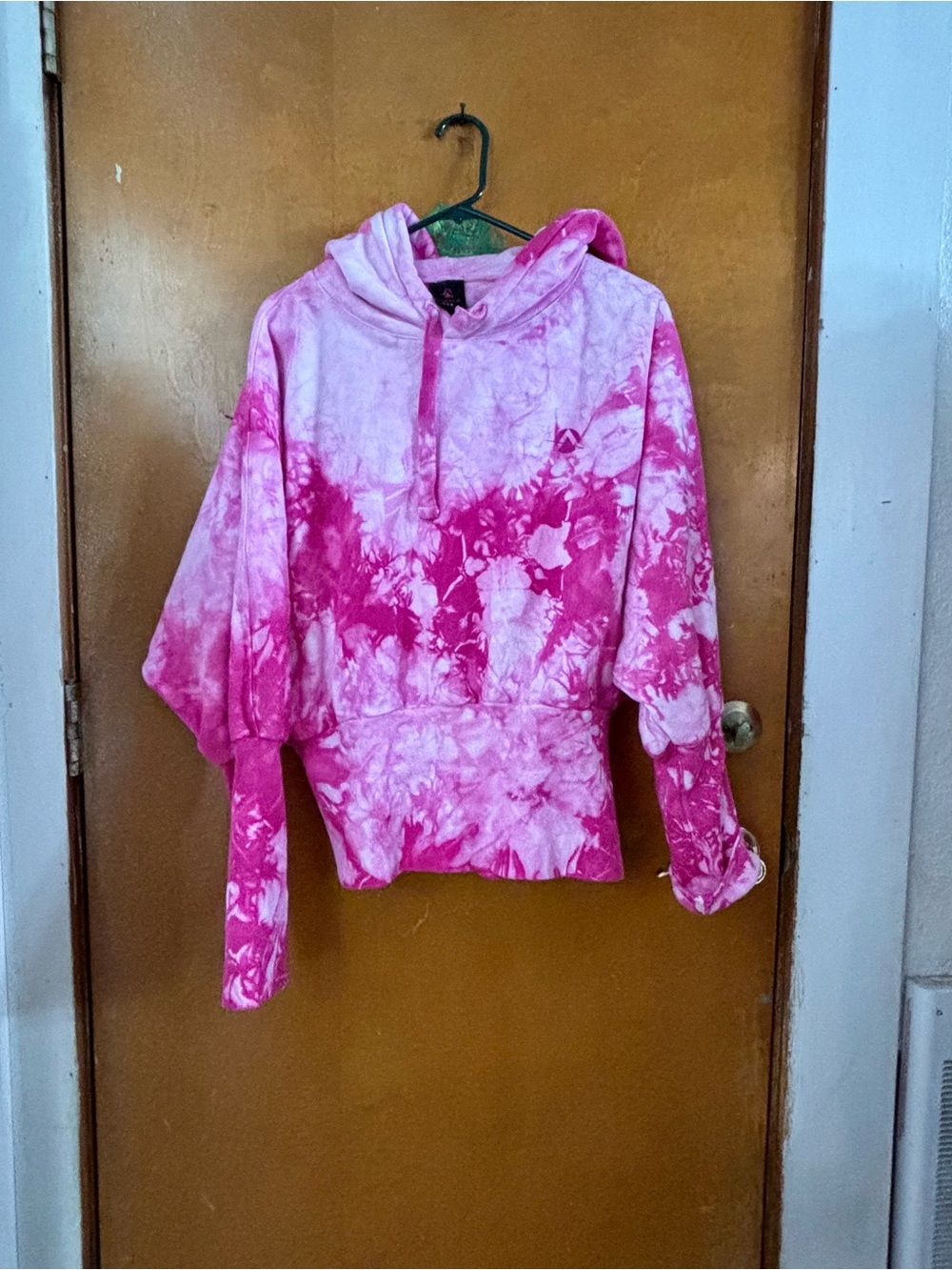 Neon pink tie dye hoodie sweatshirt. Xxl
